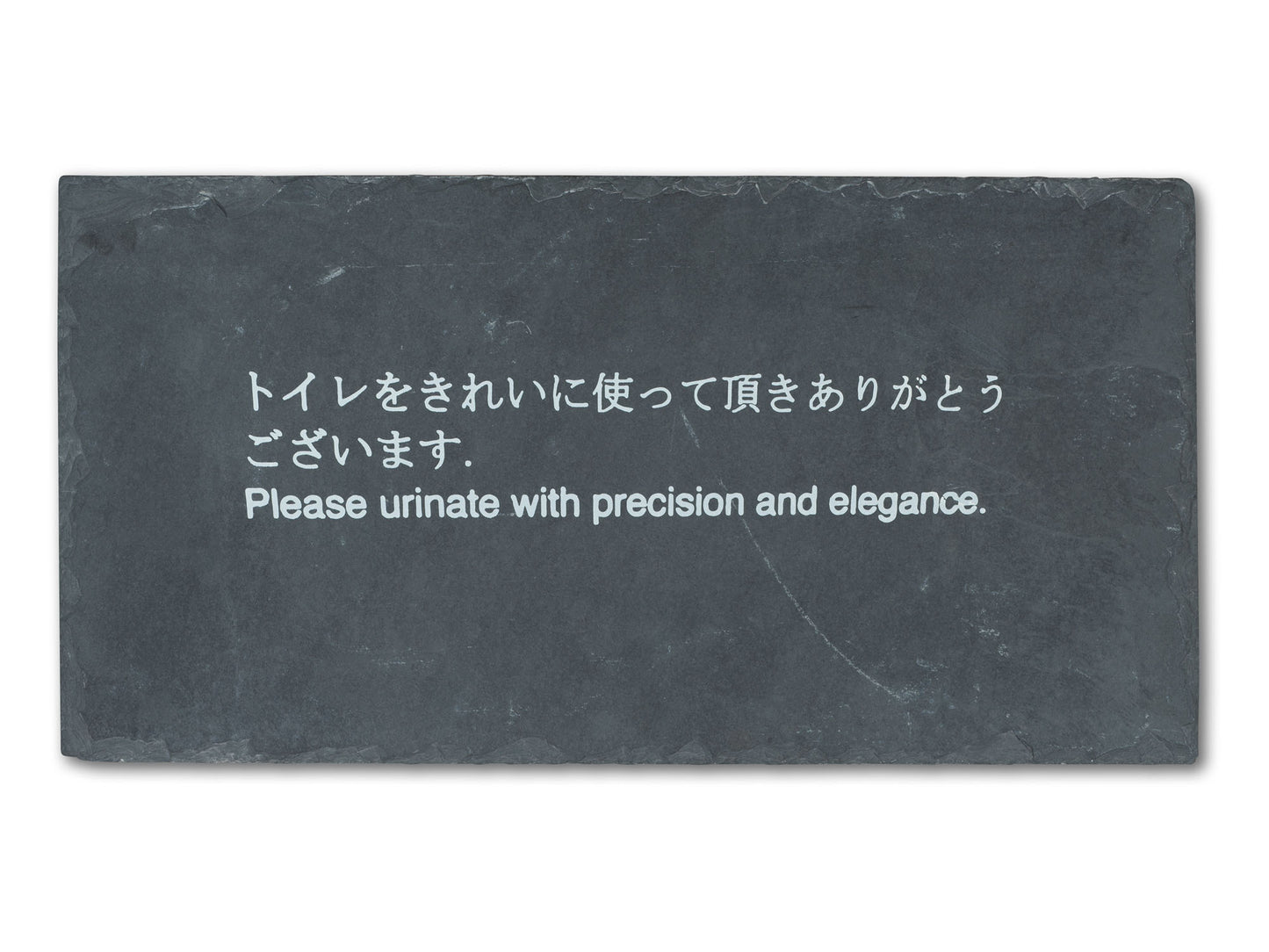 Please urinate with precision and elegance