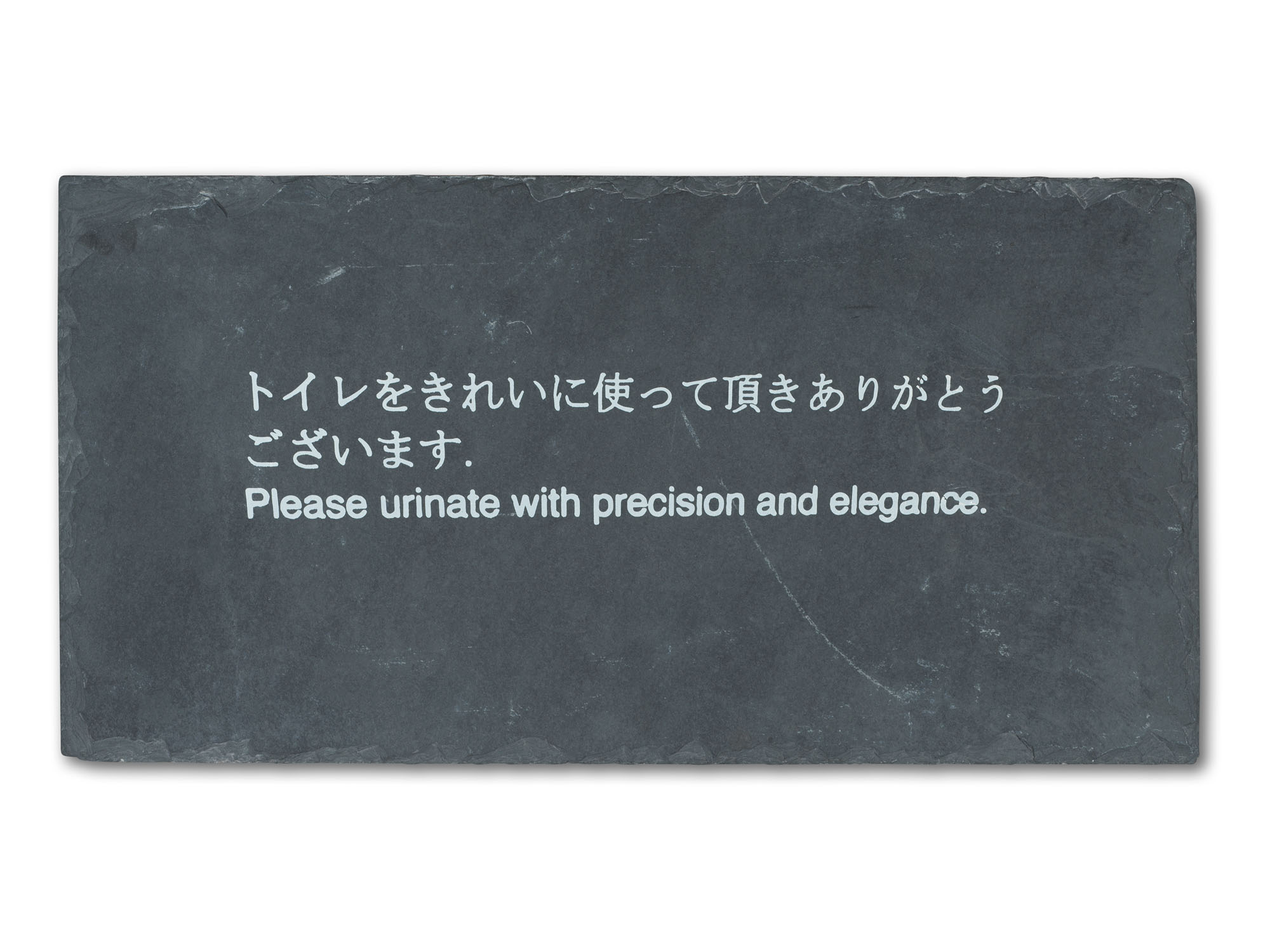 Please urinate with precision and elegance - Stone